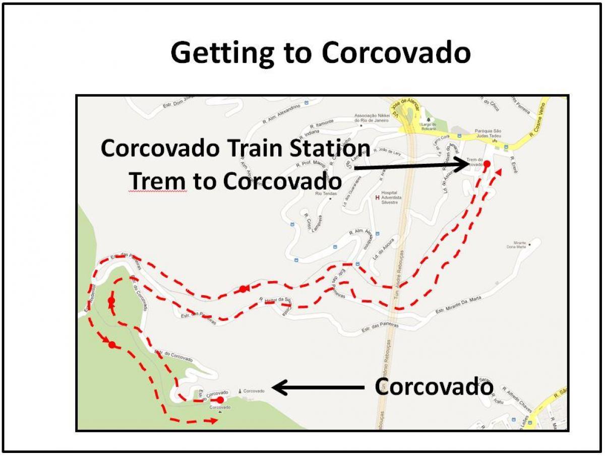 地図Corcovado電車