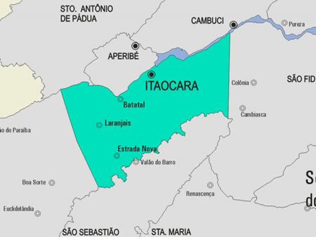 地図Itaocara市町村