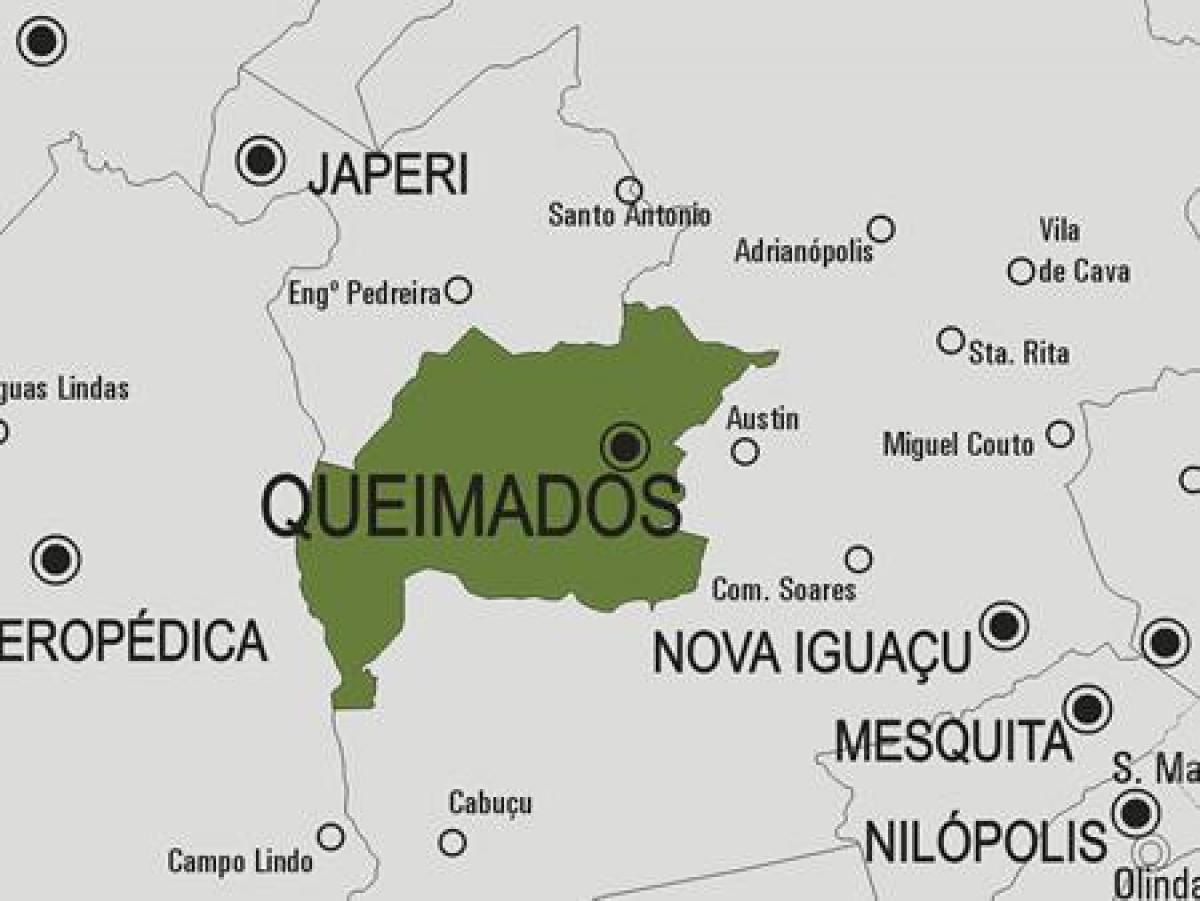 地図Queimados市町村