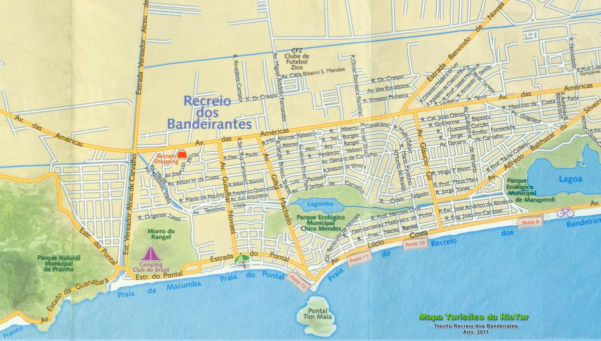 地図Recreioビーチ