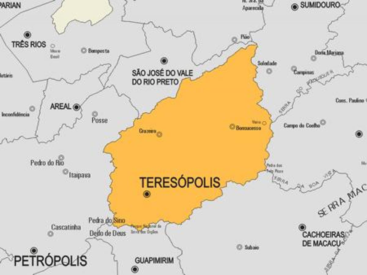 地図Teresópolis市町村