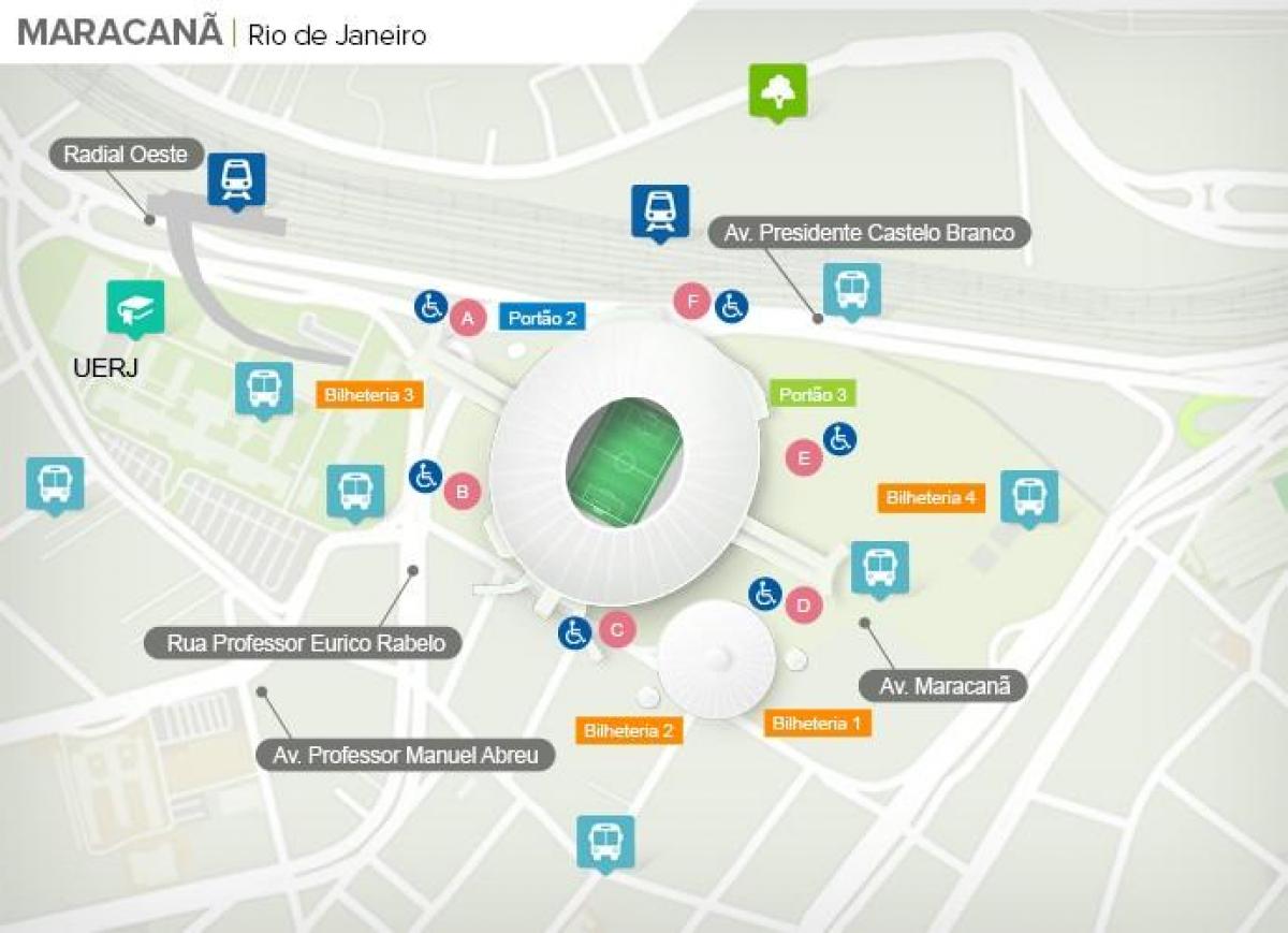 地図のスタジアムMaracanã accès