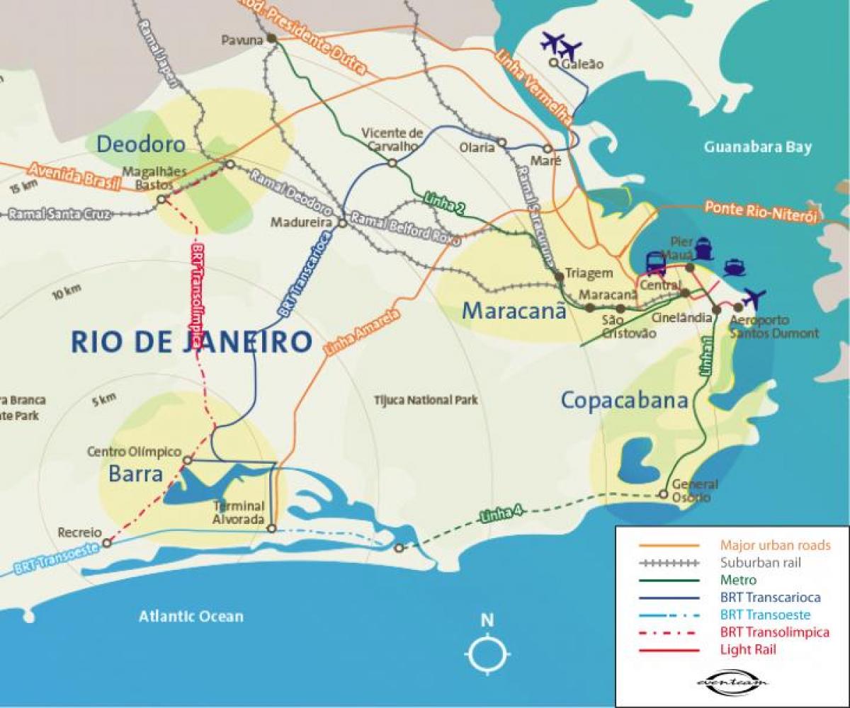地図のリオデジャネイロの空港