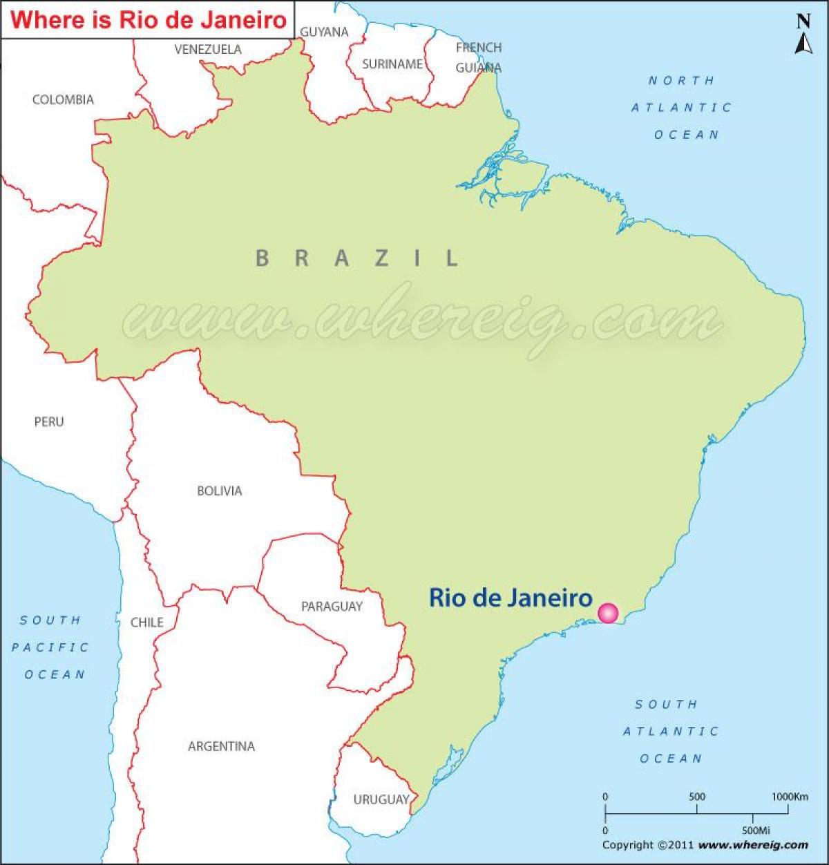 地図のリオデジャネイロブラジル
