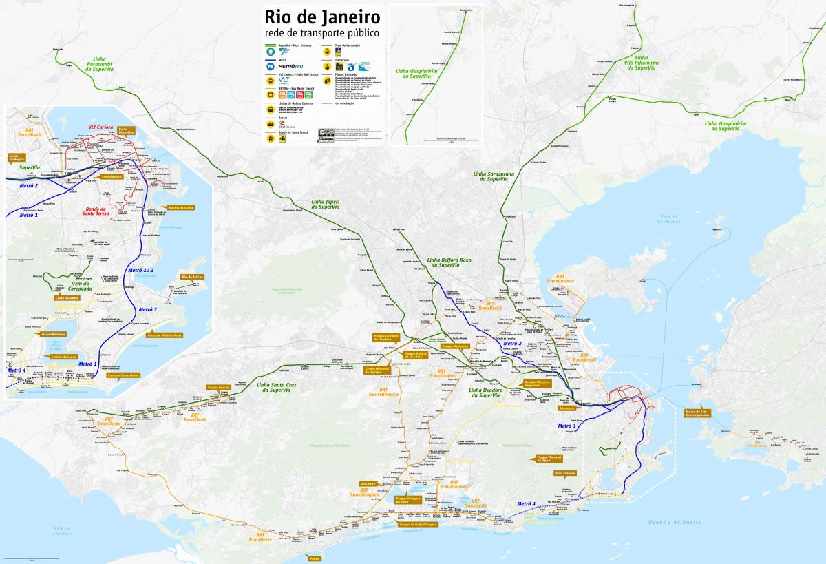 地図のリオデジャネイロの輸送