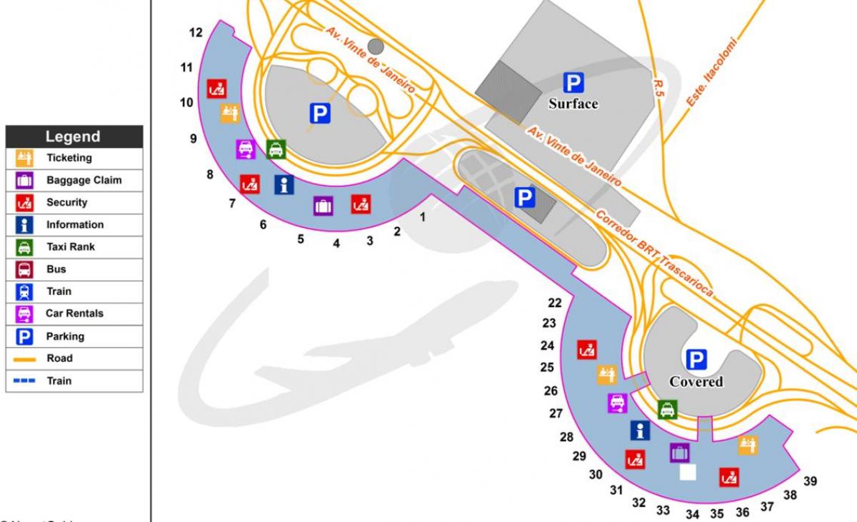 地図の国際空港のリオデジャネイロ