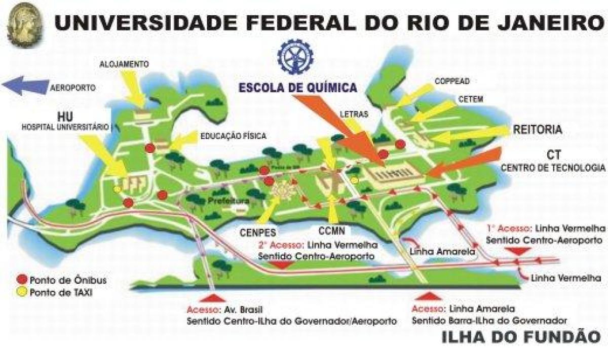 地図の連邦大学、リオデジャネイロ