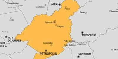 地図Petrópolis市町村