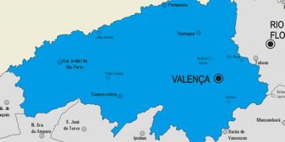 地図Valença市町村