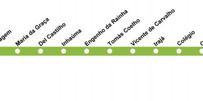 地図のリオデジャネイロメトロ線の2(グリーン)