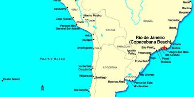 地図のリオデジャネイロ市南米
