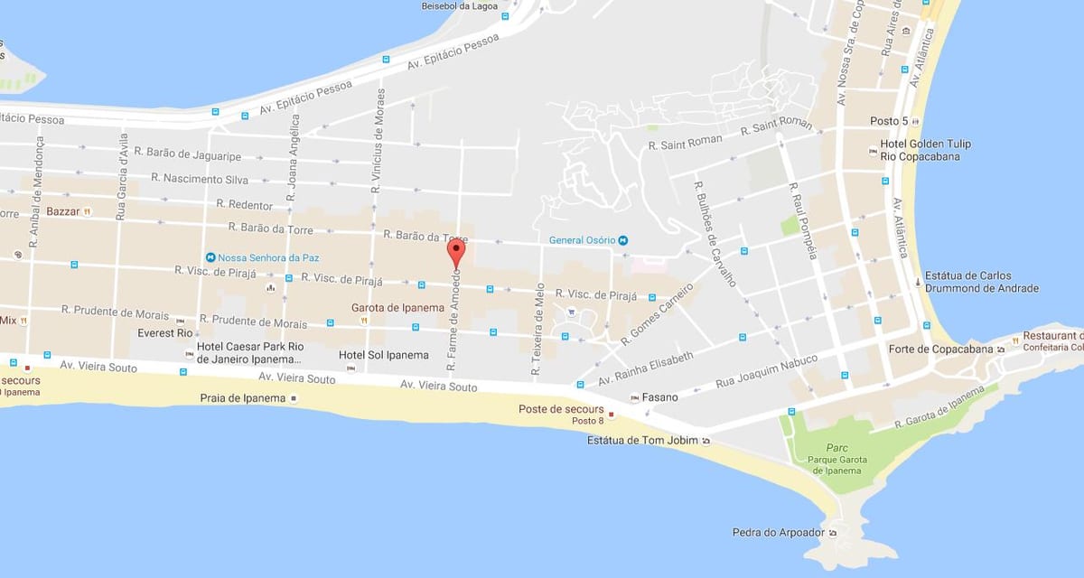 地図quartierゲイ-リオデジャネイロ