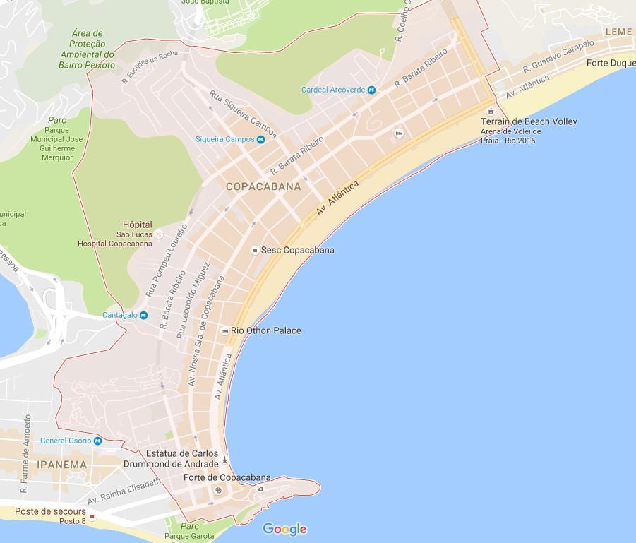 コパカバーナの地図