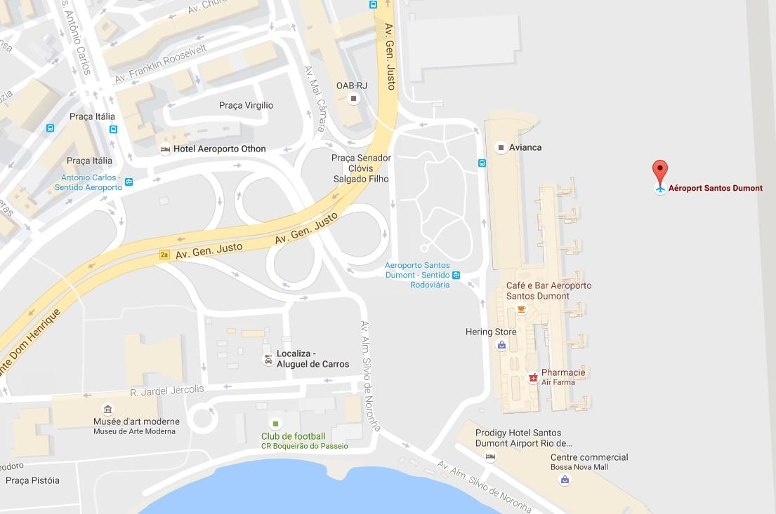 地図のサントスデュモン空港地区