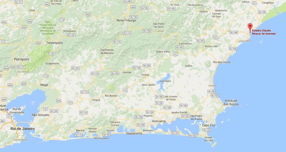 地図のスタジアムCláudio MoacyrデAzevedo