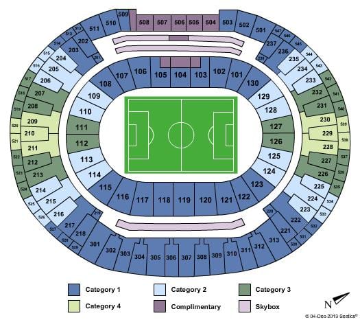 地図のスタジアムMaracanã sièges