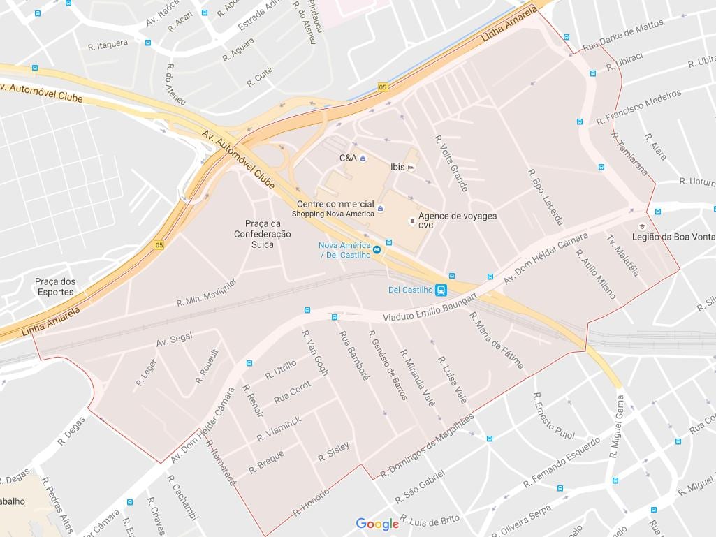 地図Del Castilho