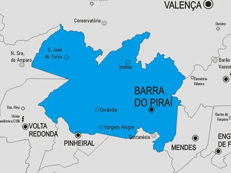 地図のバラなPiraí市町村