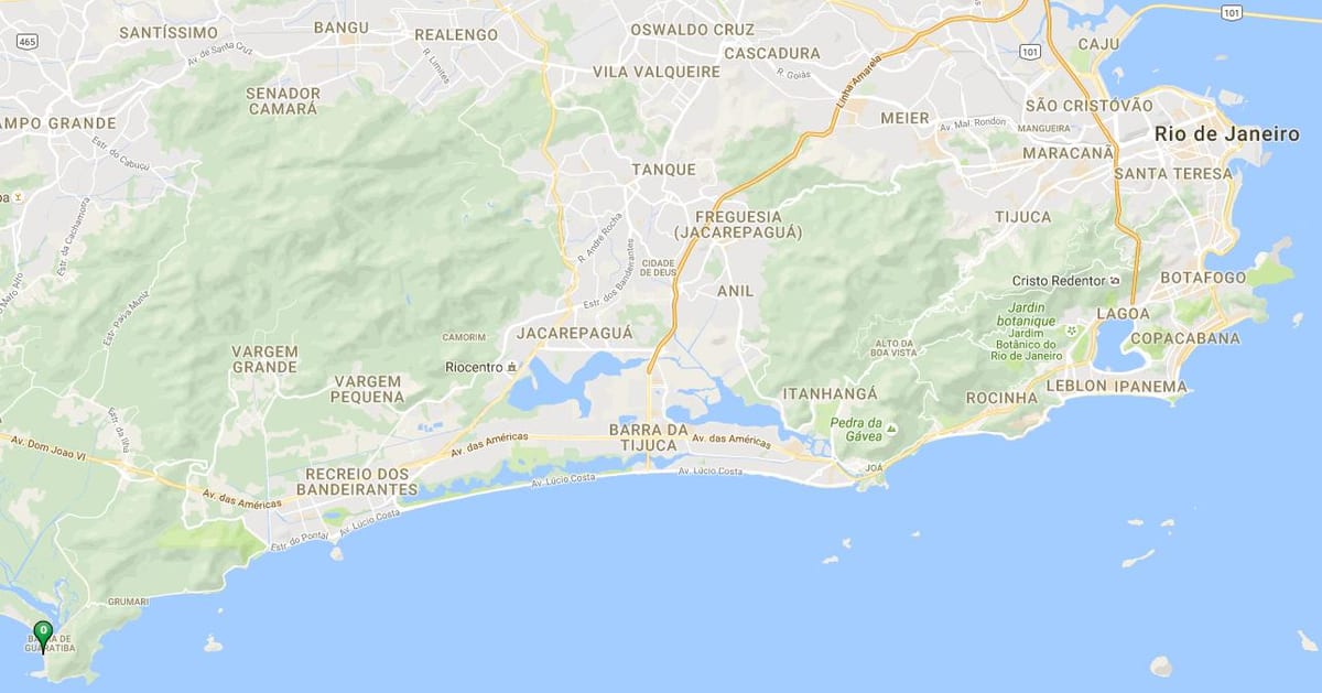 地図のビーチバーラデGuaratiba