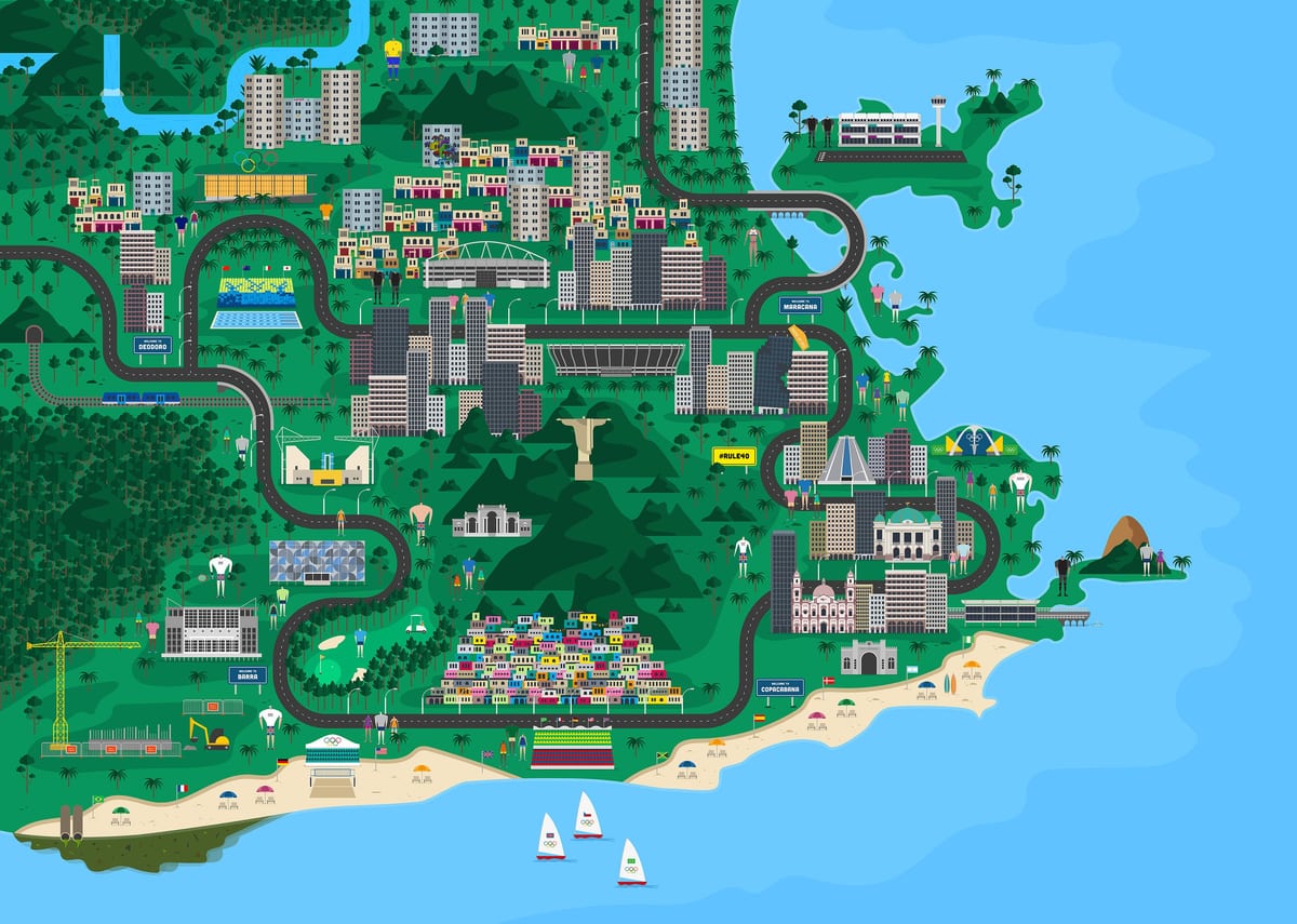 地図ブラジル-リオデジャネイロのデザイン