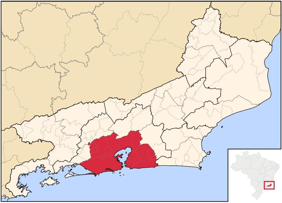 地図のリオデジャネイロ