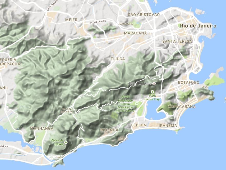 地図のリオデジャネイロ