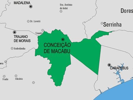 地図ConceiçãoデMacabu市町村