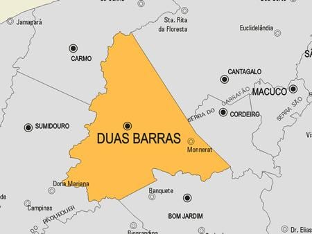 地図Duas Barras市町村