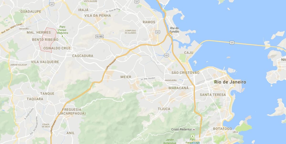 地図favelaお弁当をリベイロ