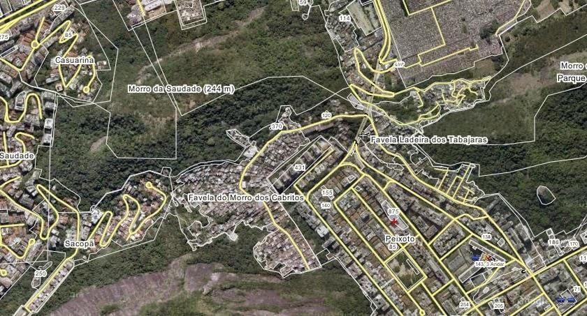 地図favela Ladeira dos Tabajaras