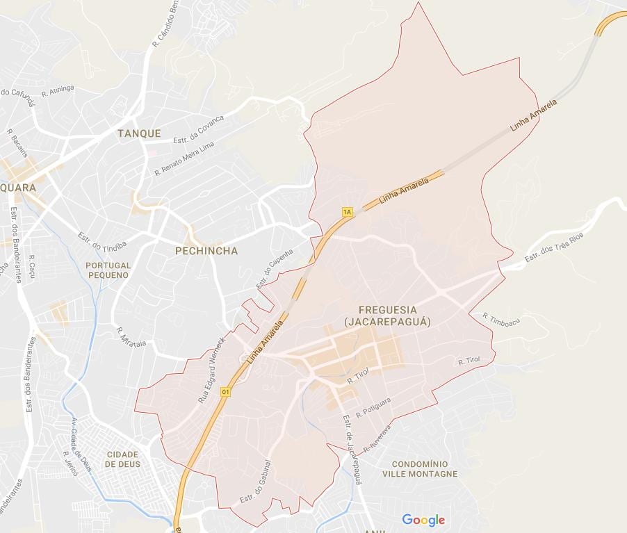 地図Freguesia de Jacarepaguá