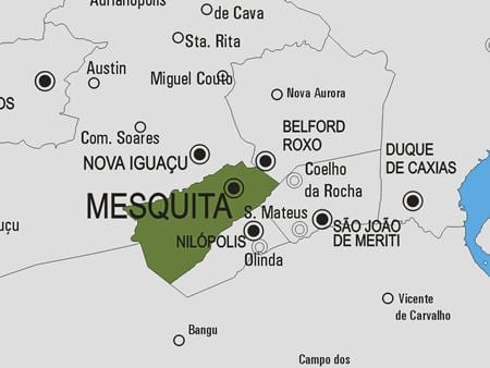 地図Mesquita市町村