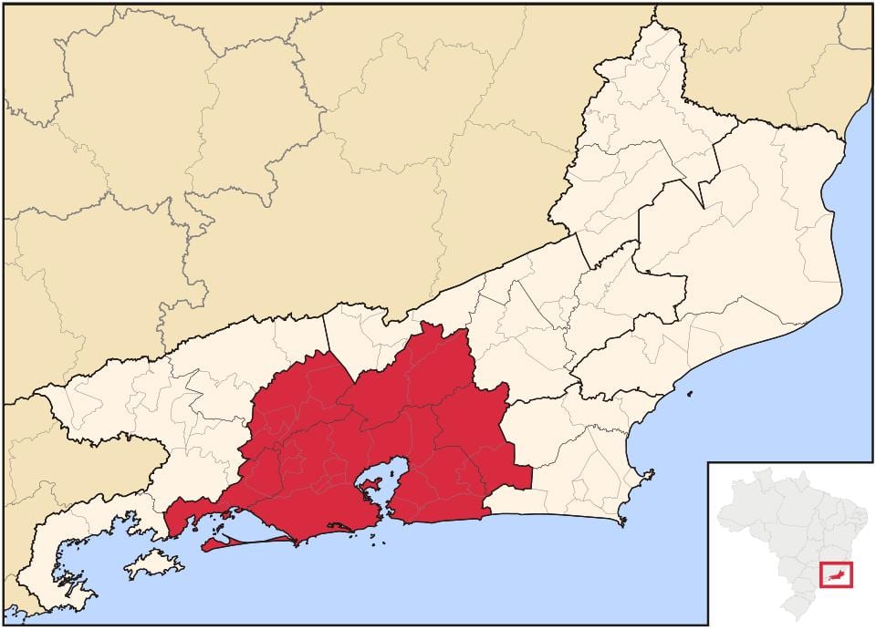 地図Metropolitanaリオデジャネイロ