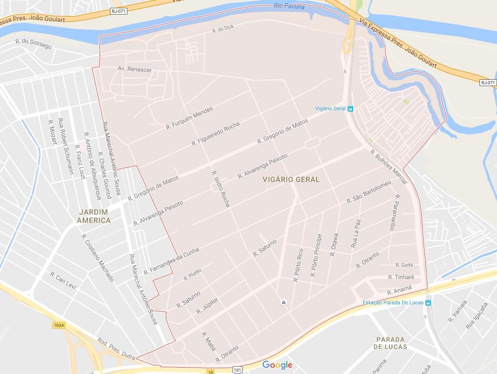 地図Vigário Geral