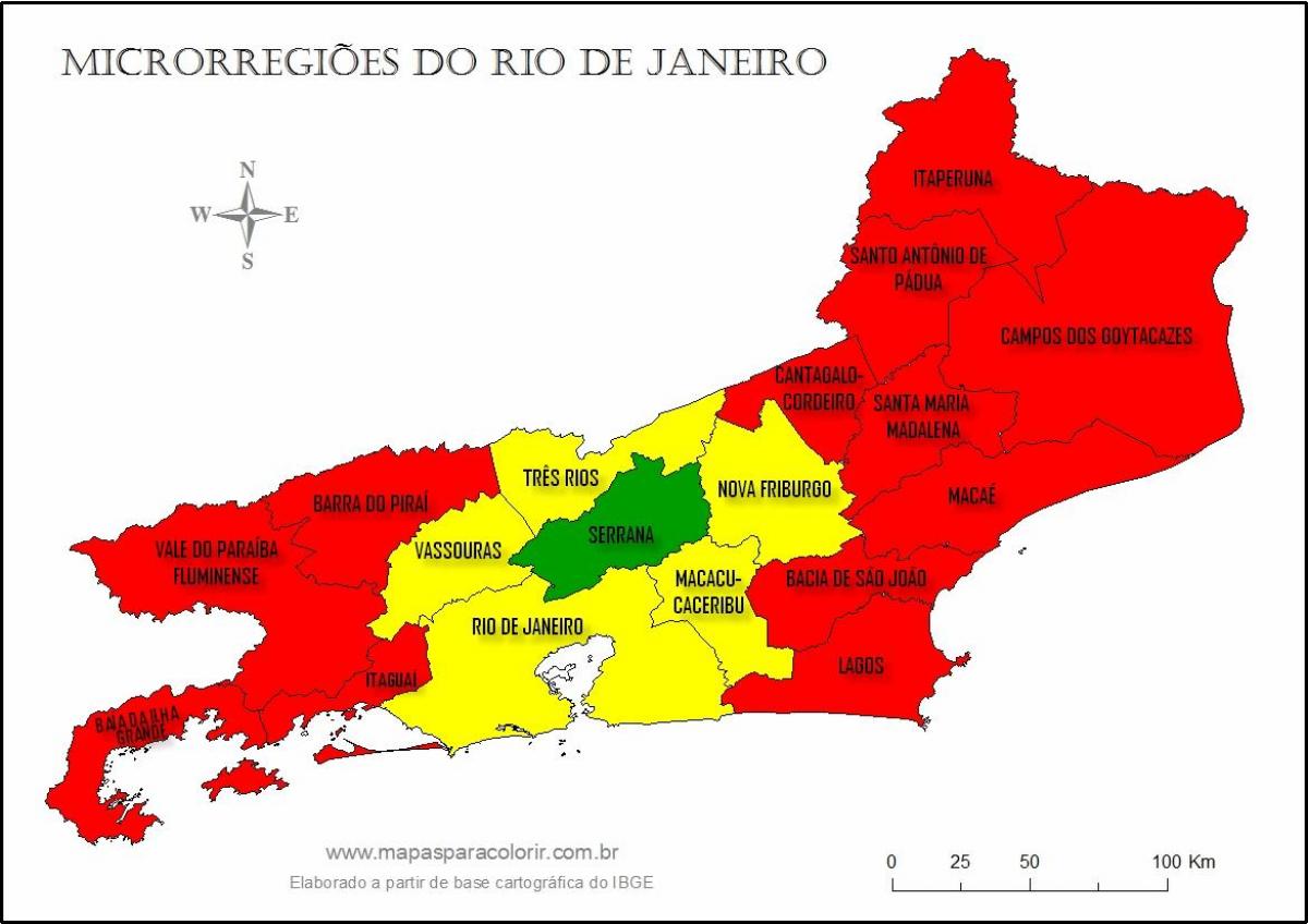 地図のマイクロ-地域のリオデジャネイロ