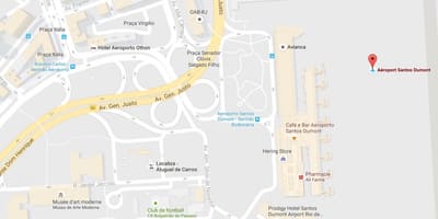 地図のサントスデュモン空港地区