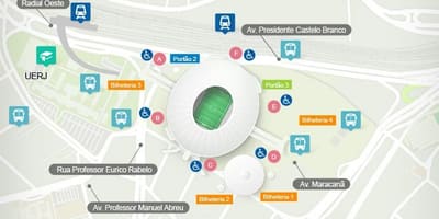 地図のスタジアムMaracanã accès