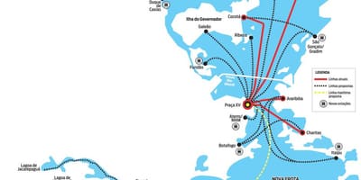 地図のフェリーのリオデジャネイロ