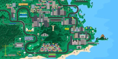 地図ブラジル-リオデジャネイロのデザイン