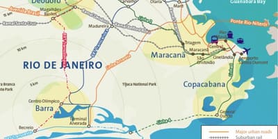 地図のリオデジャネイロの空港