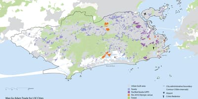 地図ブラジル-リオデジャネイロのファヴェーラ
