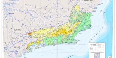 地図の地形のリオデジャネイロ