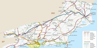 地図の道路はリオデジャネイロ