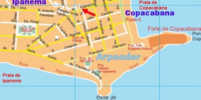 地図Arpoadorビーチ