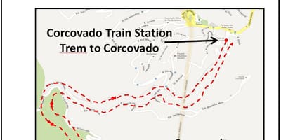 地図Corcovado電車
