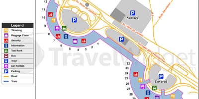 地図Galeão空港ターミナル