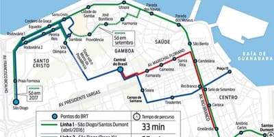地図VLTリオデジャネイロ市-ライン3